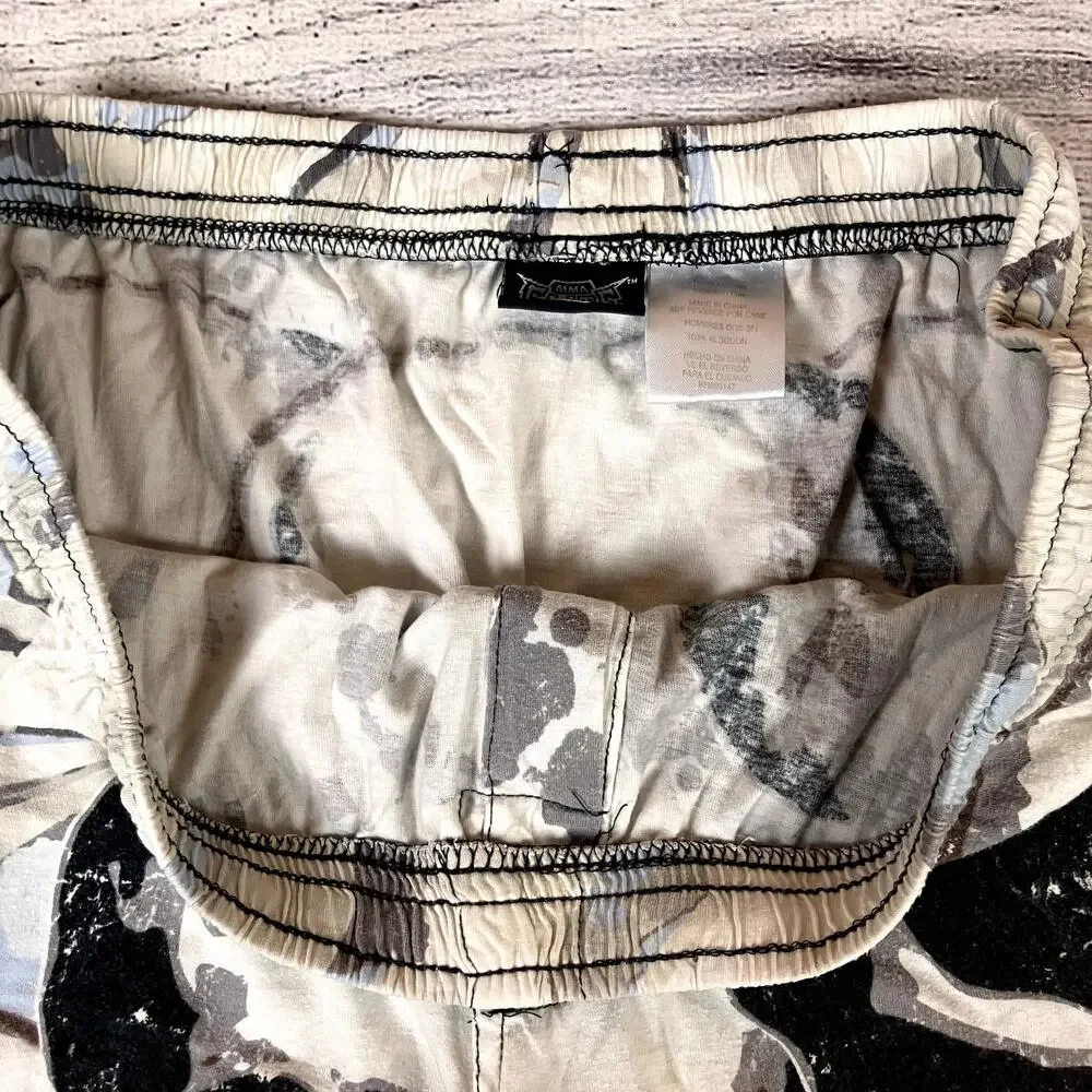 Vintage Y2k MMA Elite All Over Print Skull Graphic Shorts